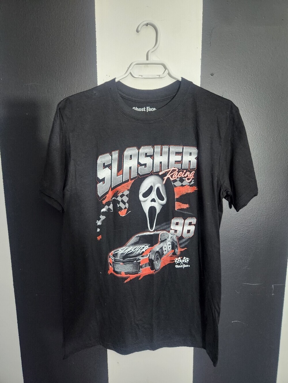 Ghost Face Slasher Racing Graphic Tee - Black